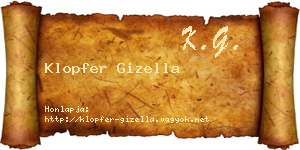 Klopfer Gizella névjegykártya