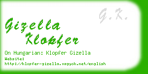 gizella klopfer business card